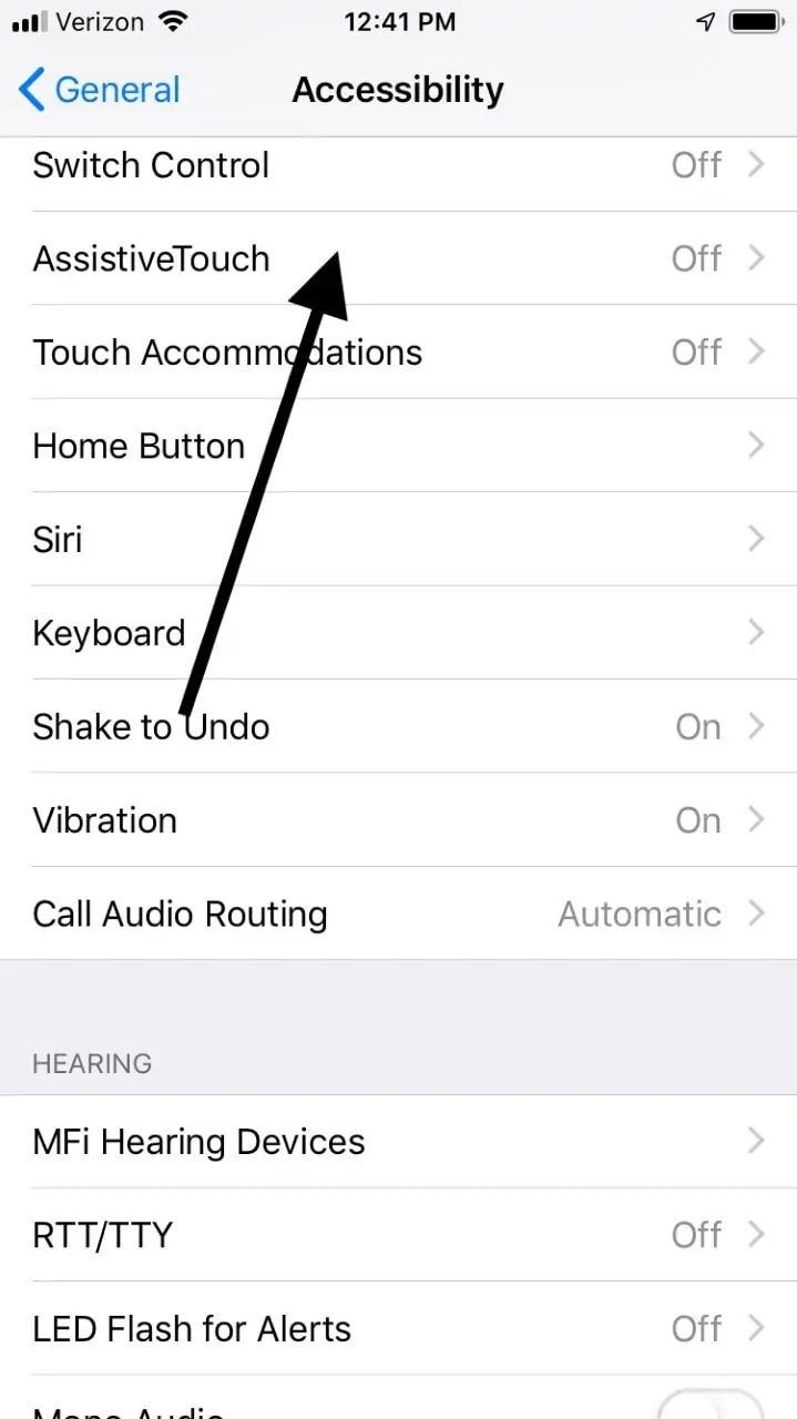 toque de asistencia para iPhone