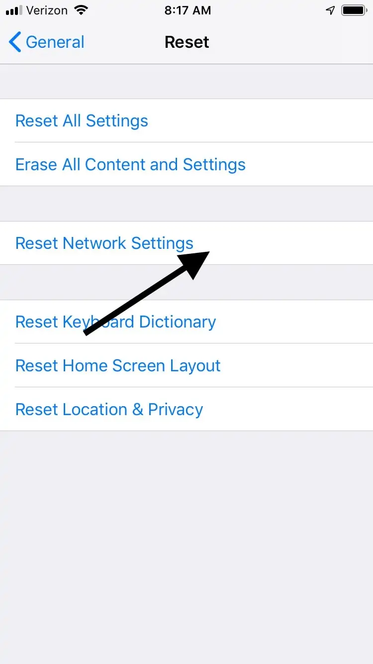 Restablecer la configuración de la red