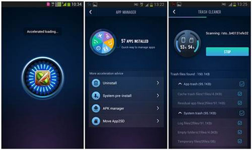 Aplicaciones como Clean Master para Android como Du Speed ​​Booster
