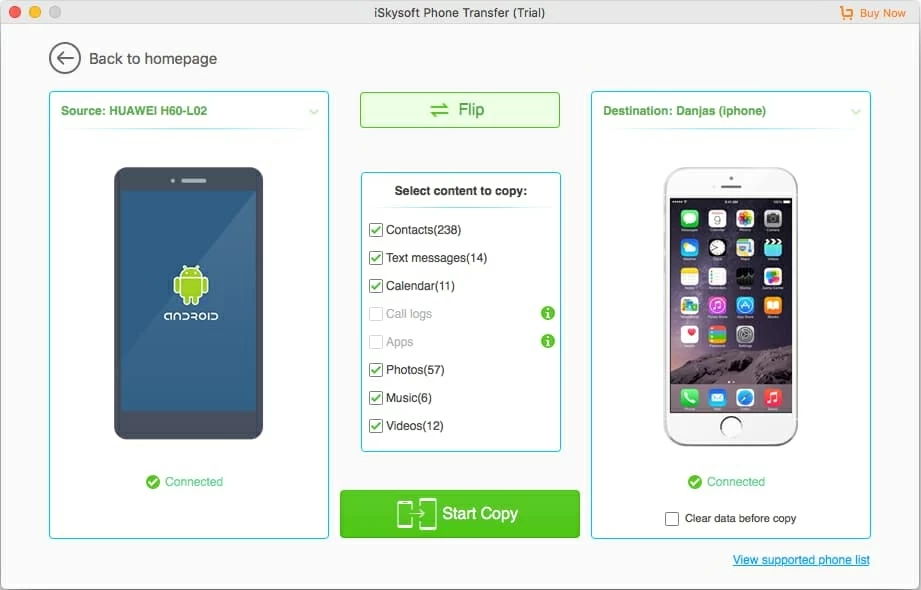 Obtenga contactos de Android y en el nuevo iPhone 12