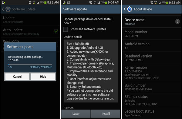 Actualizar el teléfono Android y Android Auto