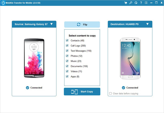 Transferir archivos entre dispositivos Android con Transferencia Mobikin para Mobile