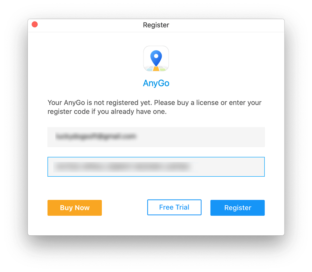 Pegar el código de registro