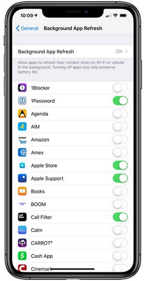 Apagar la actualización de la aplicación de fondo 