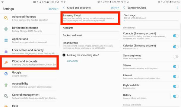 Restaurar mensajes de texto después del reinicio de fábrica con Samsung Cloud