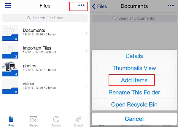 Fotos de iPhone de respaldo a OneDrive