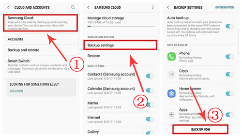 Realice una copia de seguridad del teléfono Android con la cuenta Samsung