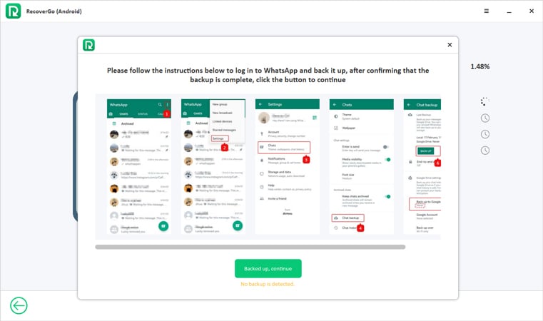 Cómo recuperar fotos eliminadas de WhatsApp en Samsung Recovergo Android