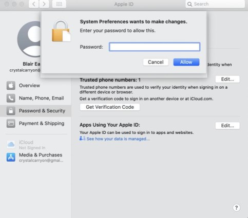 Cambiar contraseña en Mac