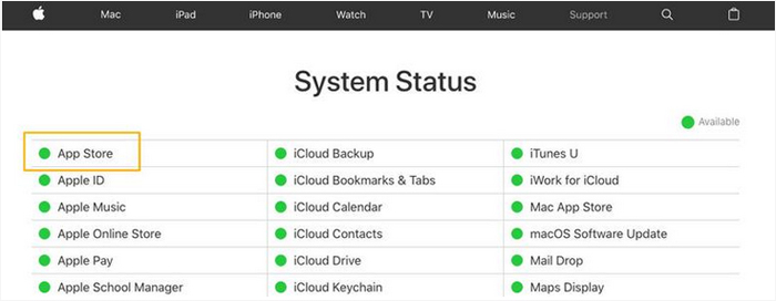 Verifique el estado de iCloud para arreglar WhatsApp no ​​hacer una copia de seguridad