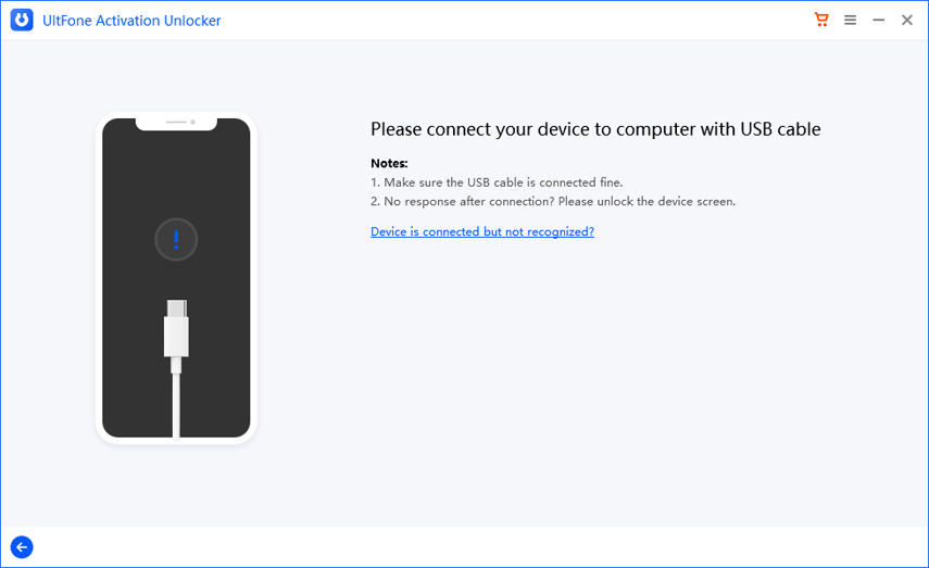 Usando pasos del desbloqueador de activación de Ultfone