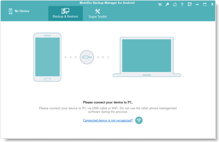 Ejecute el programa de copia de seguridad y restauración de Android