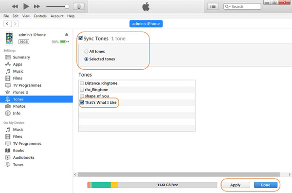Tono de llamada personalizado de sincronización de iTunes a iPhone