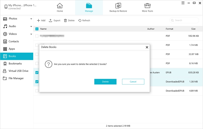 Eliminar archivos de iPhone en la computadora