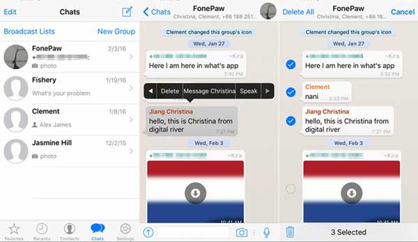 Eliminar mensajes de whatsapp en iPhone