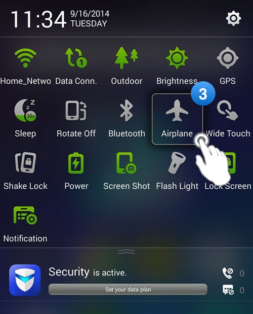 Deshabilitar el modo de avión para arreglar el teléfono Android no sonando