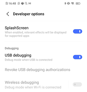 Desactivar la depuración USB Vivo