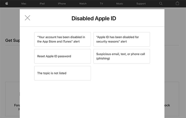 Póngase en contacto con el soporte de Apple