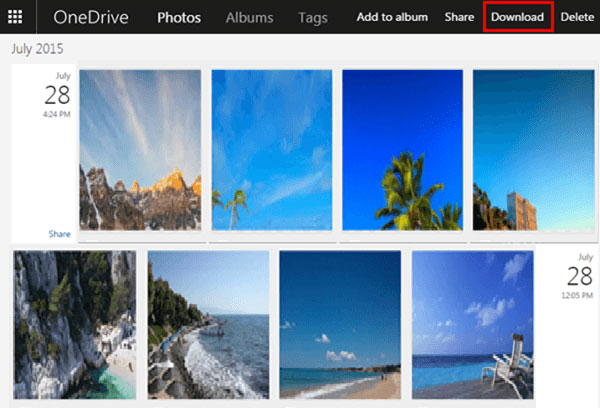 Descargar fotos de OneDrive a Windows 10 PC