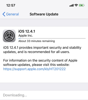 Descargar la actualización de iOS