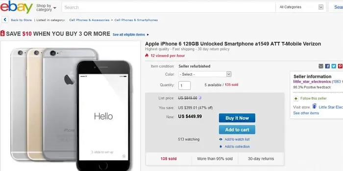 eBay vende iPhones usados