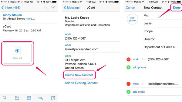 Transfiera los contactos desde un teléfono Flip a un iPhone usando el archivo VCF