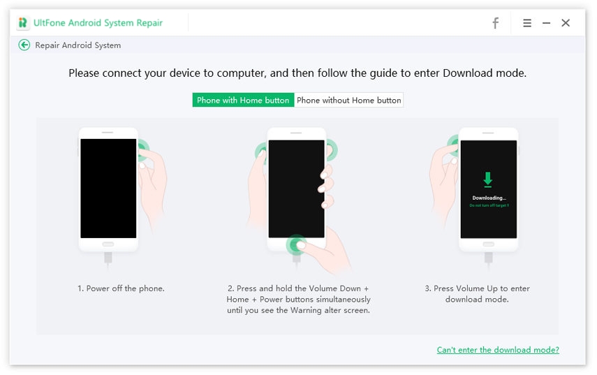 Pon Android en modo de descarga