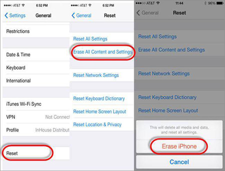 Restaurar iPhone sin actualizar desde la configuración