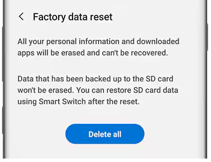 Restablecer su teléfono Android