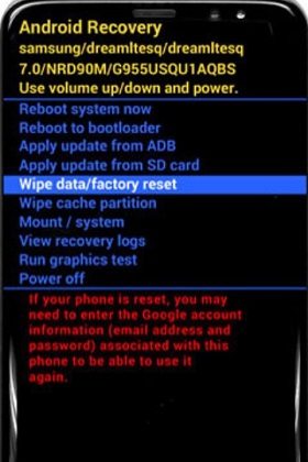 Restablecer Android de fábrica para descongelarlo