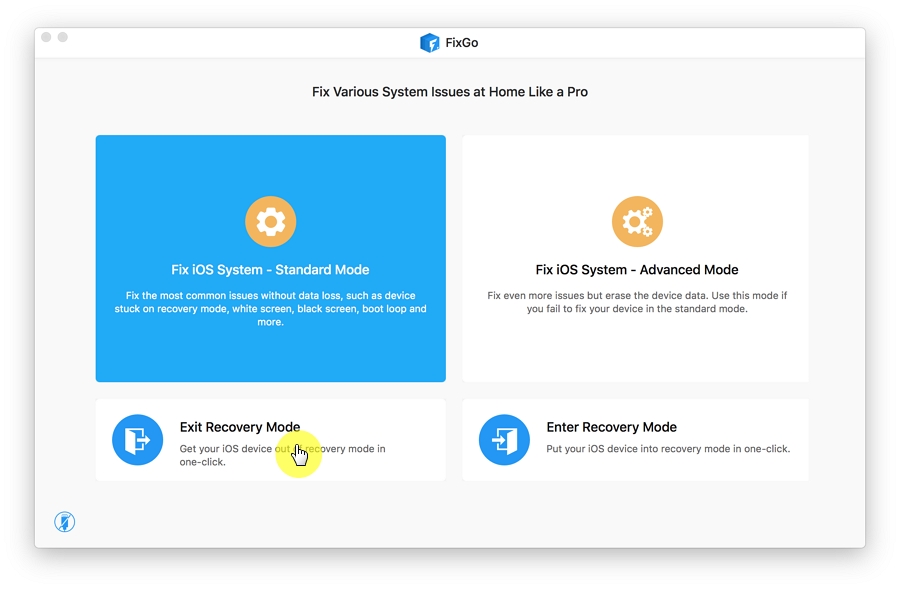 Use itooltab fixgo para salir del modo de recuperación