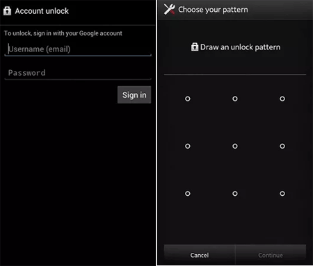 Eliminar el patrón de pantalla en el teléfono ZTE a través de la cuenta de Google