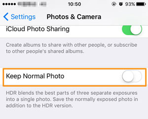 Mantenga las fotos normales solo en iPhone