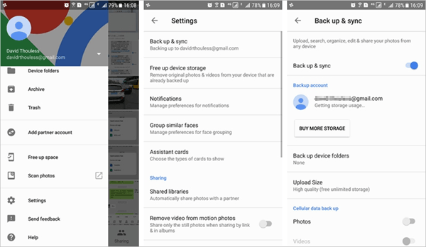 Copia de seguridad de Phone Android a Mac con Google Drive