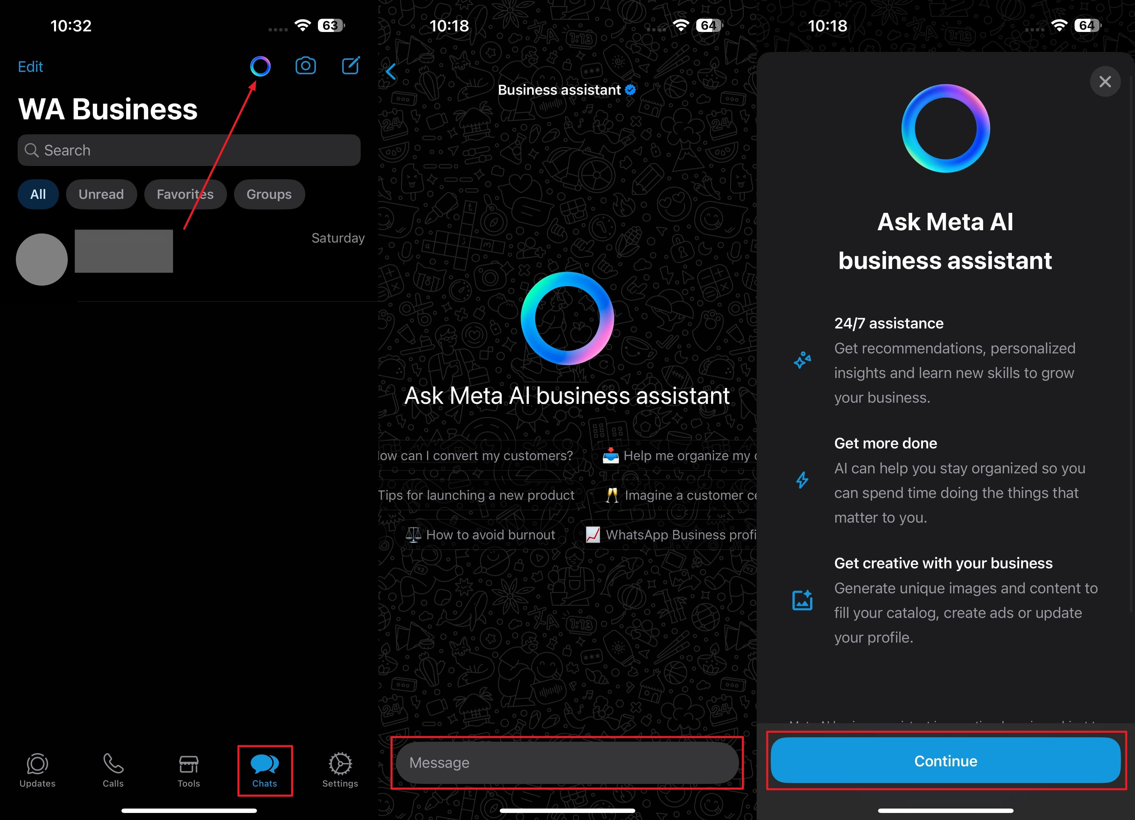 Obtenga WhatsApp Business Meta AI