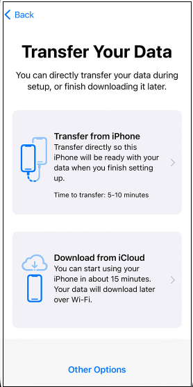 Cómo transferir iPhone al iPhone 15 a través de QuickStart