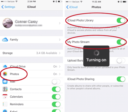Sube fotos de iPhone a iCloud