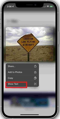 iOS 15 Texto en vivo en Safari
