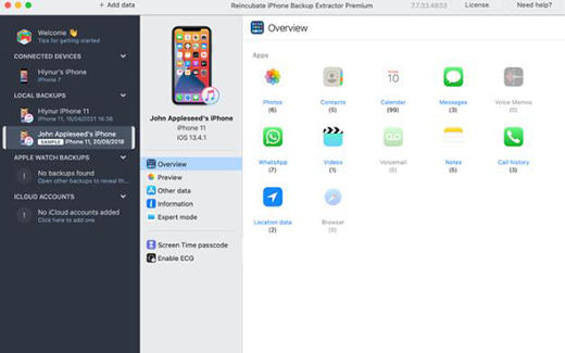 Extractor de copia de seguridad de iPhone