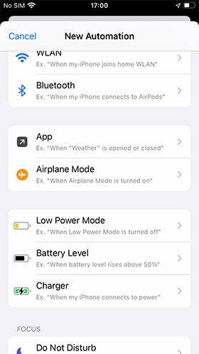 Atendos de iPhone Elija la aplicación