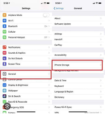 Borrar almacenamiento de iPhone
