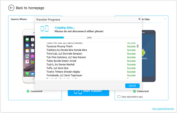 Comience a transferir archivos de iPhone a Android