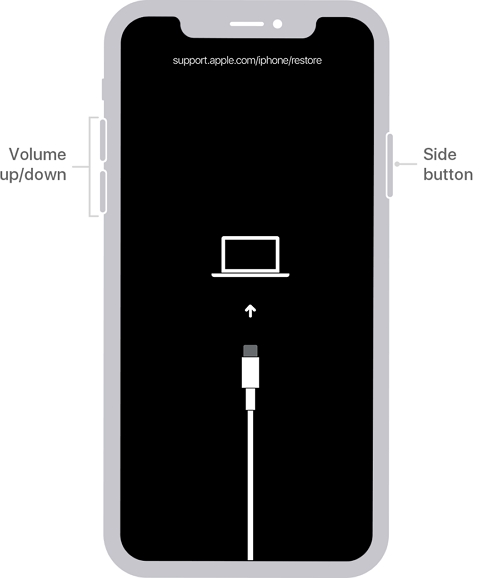 Coloque el iPhone 8/8 más/x/xs o posterior en modo de recuperación