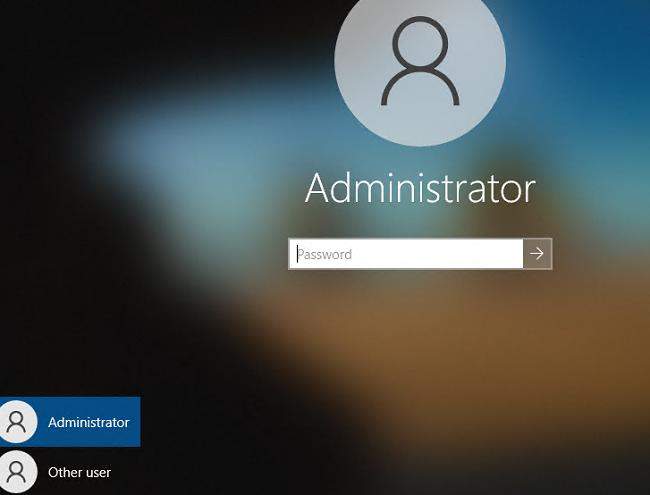 Inicie sesión como administrador incorporado