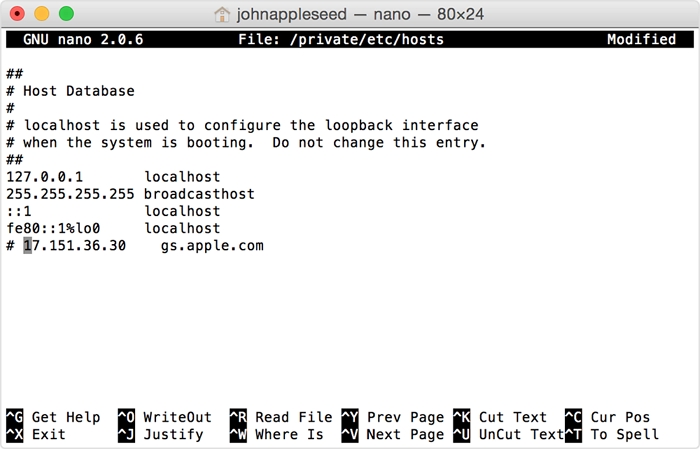 Verifique los archivos de host en una Mac