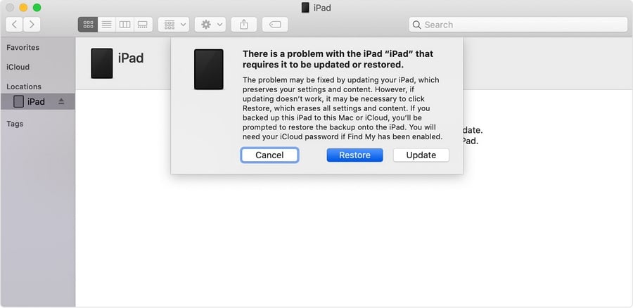 poner iPad en modo de recuperación