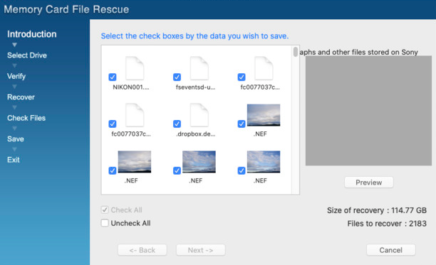 Recuperar archivos eliminados de una tarjeta SD Sony a través de rescate de archivos de tarjeta de memoria