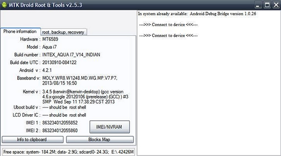 Aplicación intermitente de Android como MTK Droid Root Tools