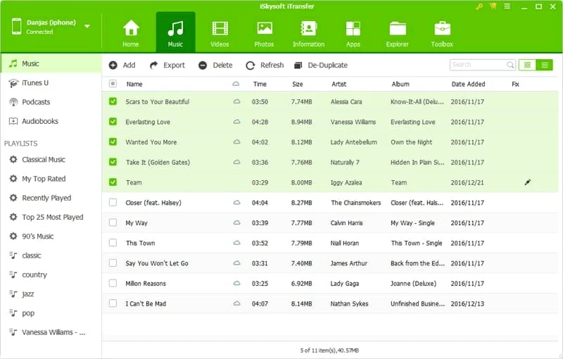¿Cómo migro canciones de iPhone SE a MacBook Pro?