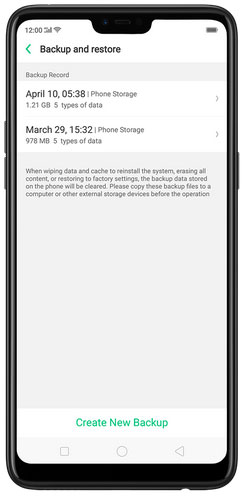 Recupere los datos del teléfono Android formateado a través de una copia de seguridad local